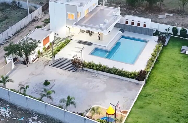 Luxury Farm Estate | 4 BHK, Pool & Lawn | Moinabad